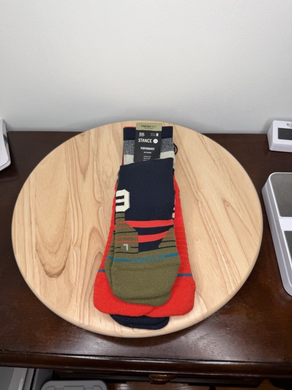 3 Pack Stance Performance Mid Cushion Crew Socks FreshTek Men Medium (6-8.5) NEW